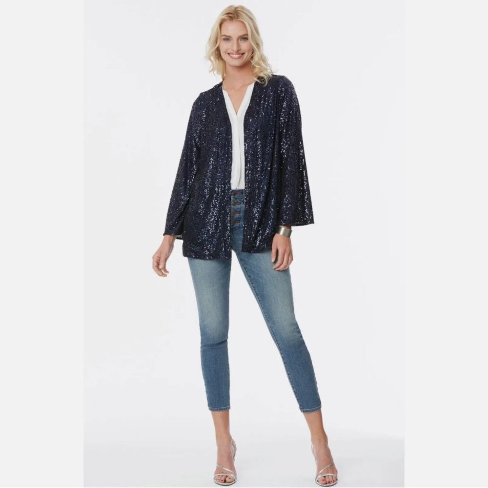 NYDJ Sequin Navy Kimono XXS
